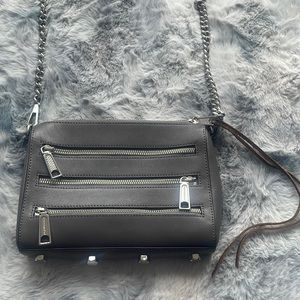 Rebecca Minkoff Moto Gray Leather Crossbody